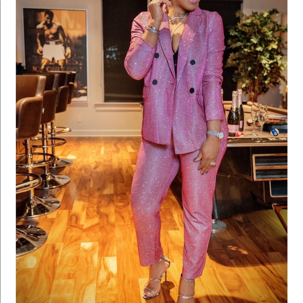 Sparkly blazer and trouser set